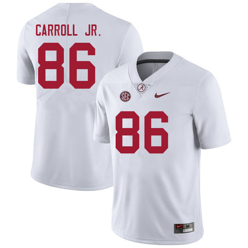 Alabama Crimson Tide Men's Greg Carroll Jr. #86 White NCAA Nike Authentic Stitched 2021 College Football Jersey FK16C34FV